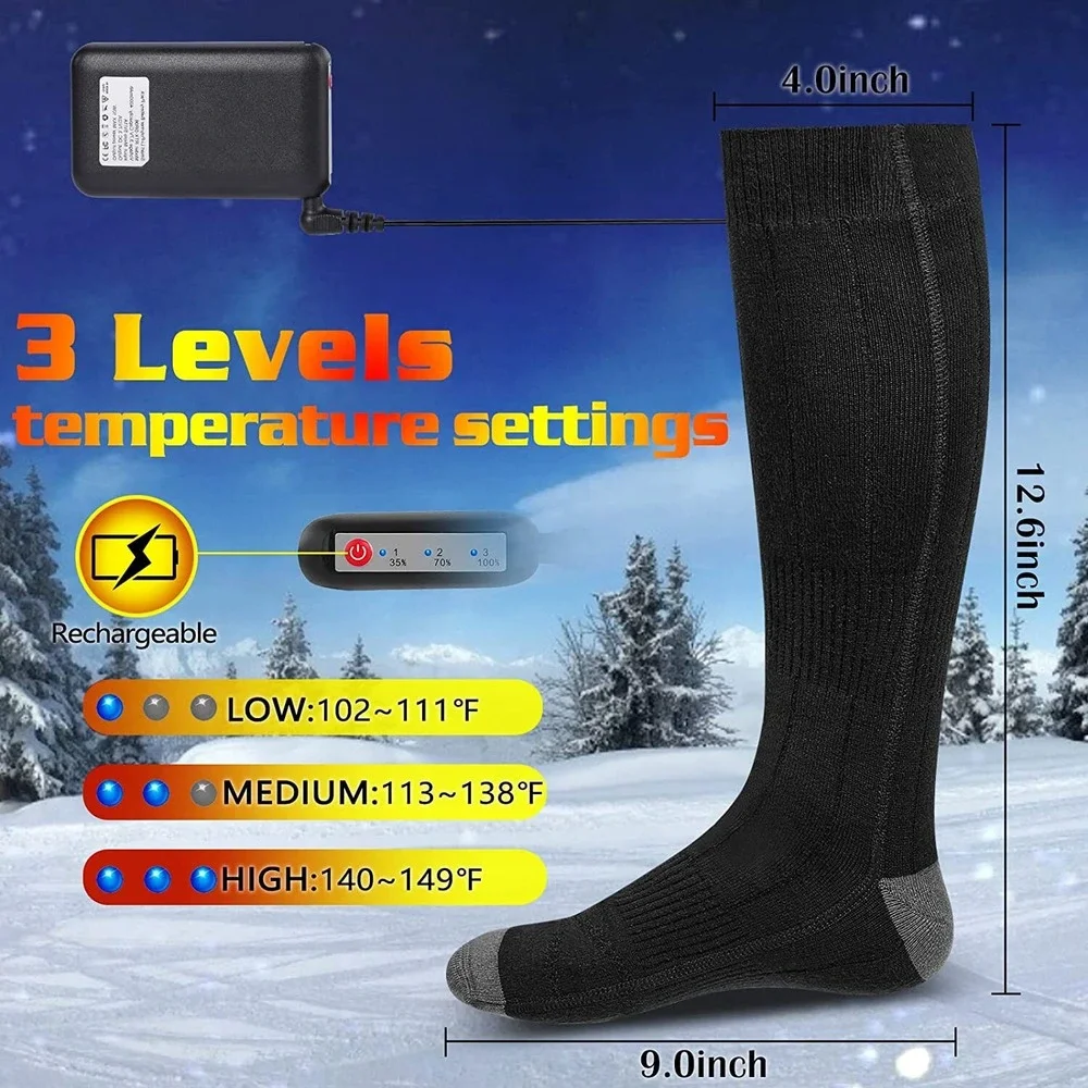 Forlike Electric Heated Socks for Men Women, Unisex Foot Warmers